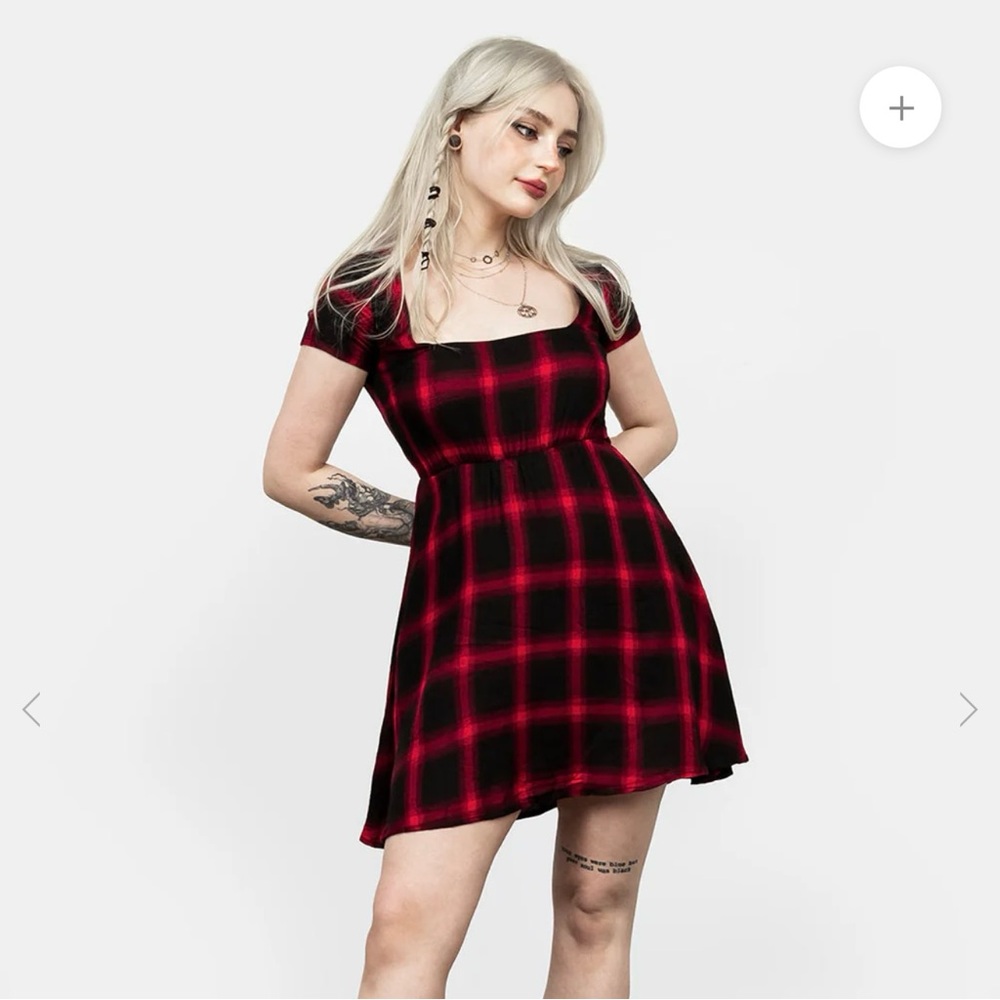 Disturbia Pennyroyal Red Plaid Mini Dress, BRAND NEW